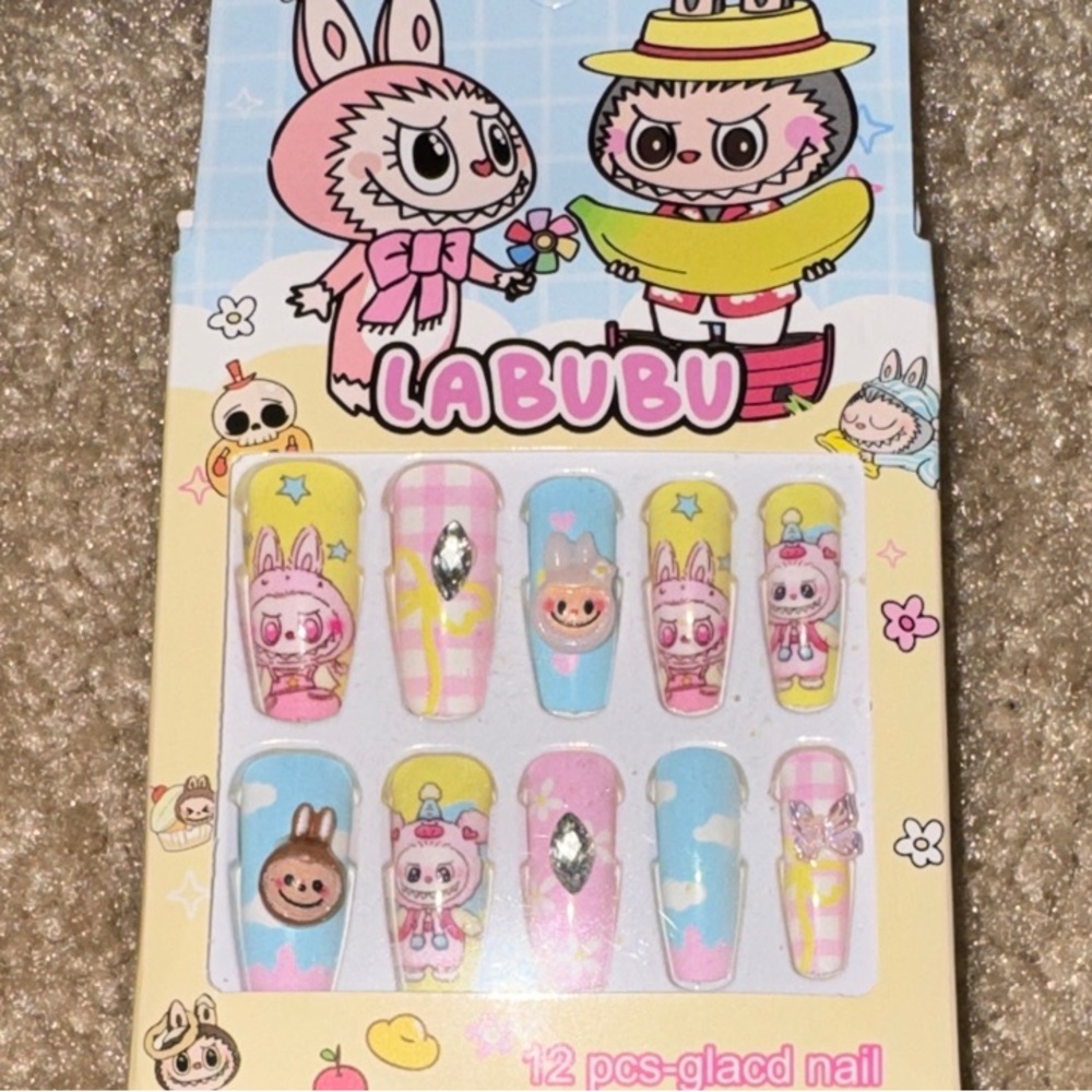 LABUBU Pastel Press-On Nails Set, NEW - Picture 2 of 5